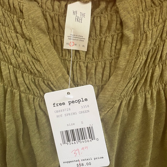 Super cute army green free people top! - Picture 2 of 2